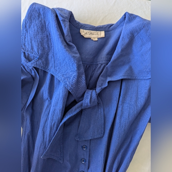 Vintage D. Frank Royal Blue Long-Sleeve Dress with Belt - Picture 4 of 8